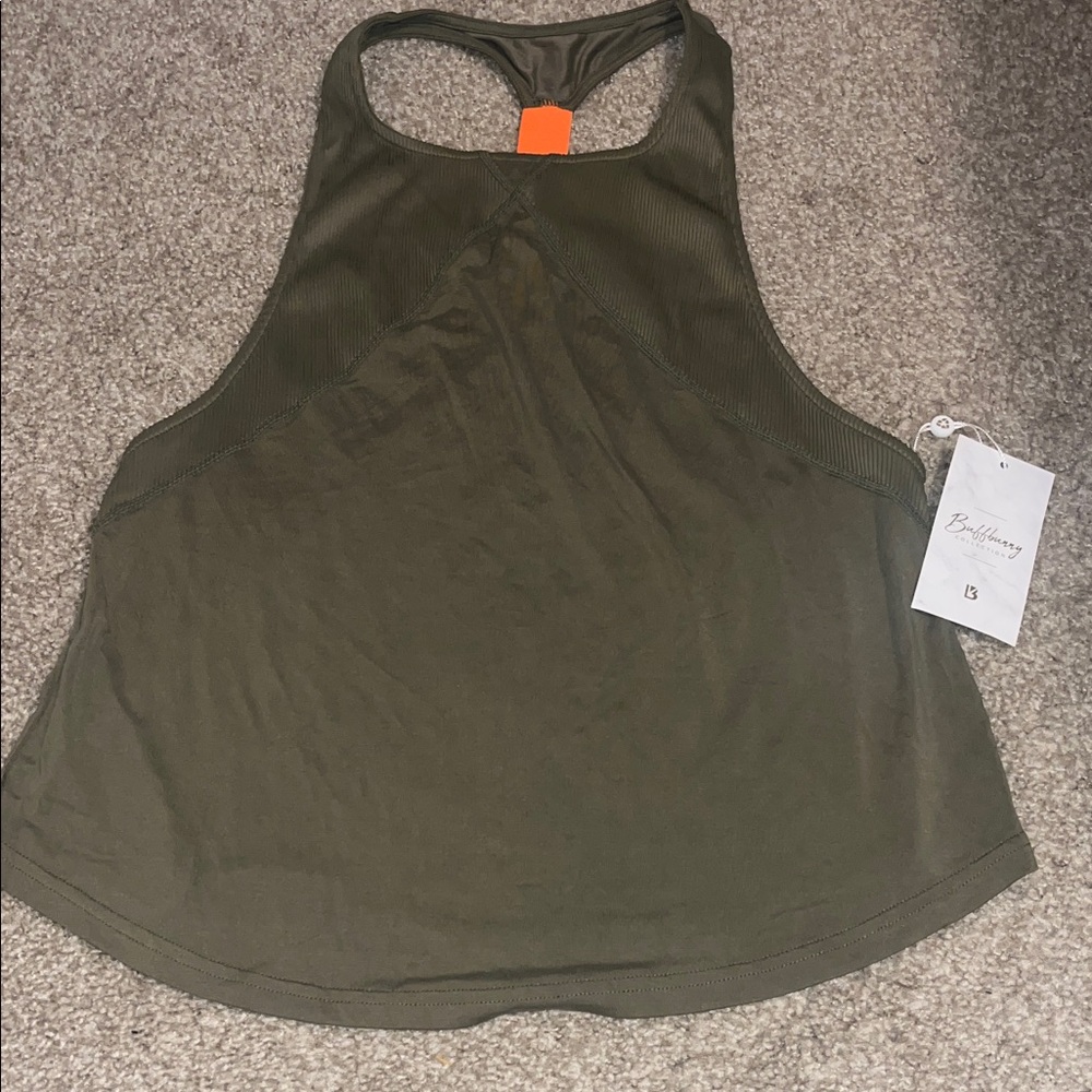 BuffBunny Olive Green Racerback Tank Top